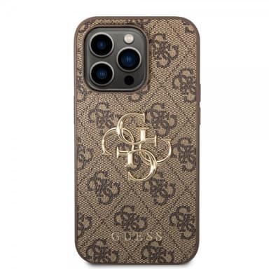 Guess iPhone 14 Pro Cover Big Metal Logo Brun
