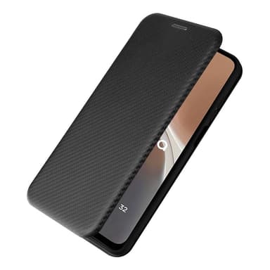 SKALO Motorola Moto G32 4G Carbon Fiber Pungetui - Sort