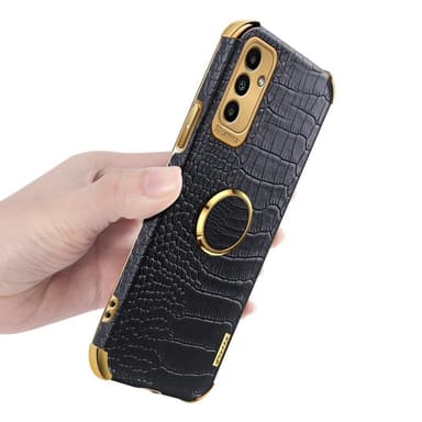SKALO Samsung A13 5G Crocodile Guldkant Cover - Hvid
