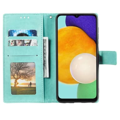 SKALO Samsung A13 5G Mandala Flip Cover - Turkis
