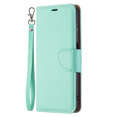 SKALO Samsung A13 5G Premium Litchi Flip Cover - Turkis