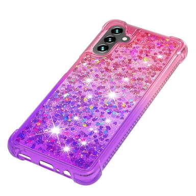 SKALO Samsung A13 5G Kvicksand Glitter Hjerter TPU Cover - Pink-Lilla