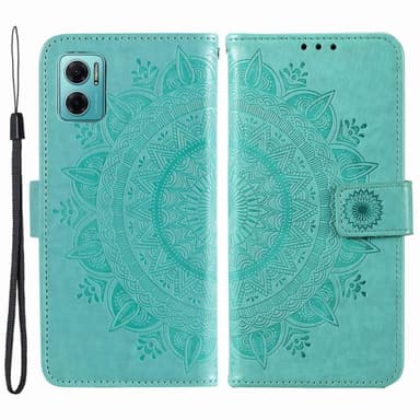 SKALO Xiaomi Redmi 10 5G Mandala Flip Cover - Turkis