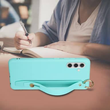 SKALO Samsung A13 5G Håndrem TPU-cover - Turkis