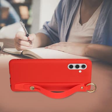 SKALO Samsung A13 5G Håndrem TPU-cover - Rød