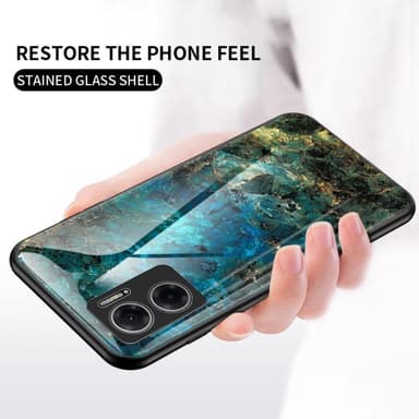 SKALO Xiaomi Redmi 10 5G Marmor hærdet glas TPU Cover - #2