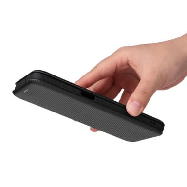 SKALO Motorola Moto G32 4G Carbon Fiber Pungetui - Sort