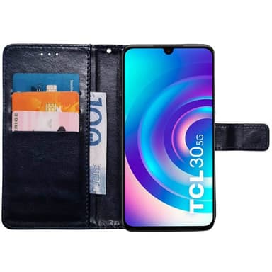 Wallet cover 3-kort TCL 30 5G - Mørkeblå