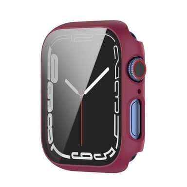 Cover med glasdæksel Apple Watch 8 (41mm) - Vinrød