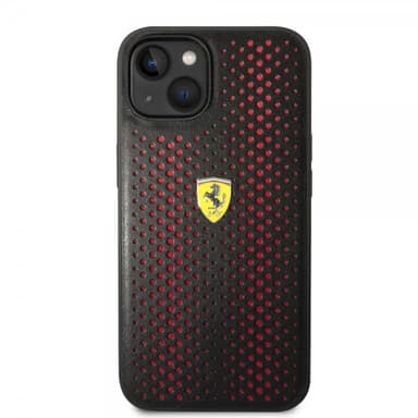 Ferrari iPhone 14 Cover Logo Perforeret Rød