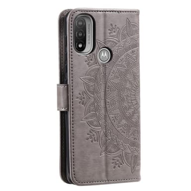 SKALO Moto E20/E30/E40 Mandala Flip Cover - Grå