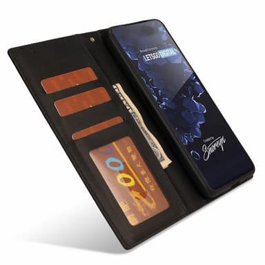 SKALO Samsung S21 FE DOLIZMA 2 i 1 magnetisk pungetui - Sort