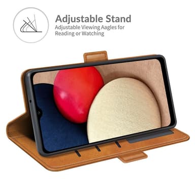 SKALO Samsung A02s / A03s Premium Wallet Flip Cover - Lys brun
