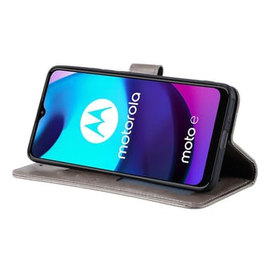 SKALO Moto E20/E30/E40 Mandala Flip Cover - Grå