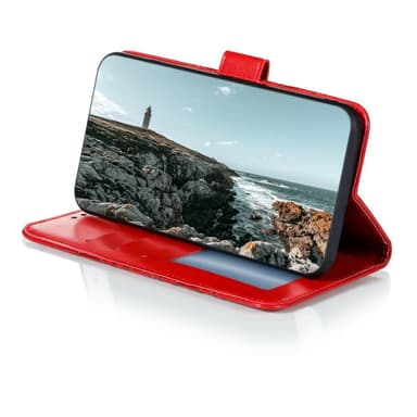 SKALO Samsung A22 4G Mandala Flip Cover - Rød