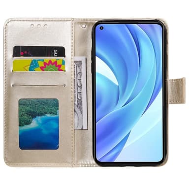 SKALO Xiaomi Mi 11 Lite Mandala Flip Cover - Guld