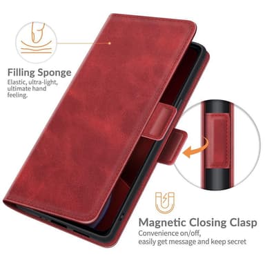 SKALO iPhone 13 Pro Max Premium Wallet Flip Cover - Rød