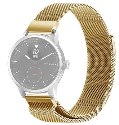 SKALO Milanese Loop til Withings ScanWatch 38mm - Guld