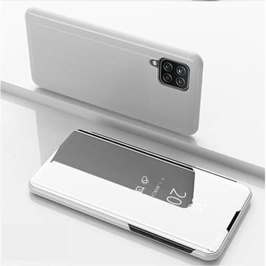 SKALO Samsung A22 4G Clear View Mirror Etui - Sølv