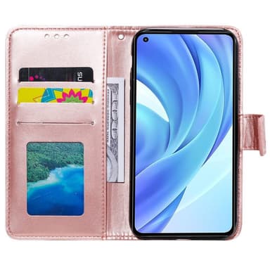 SKALO Xiaomi Mi 11 Lite Mandala Flip Cover - Rosa guld