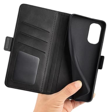 SKALO Moto G31 / G41 Premium Wallet Flip Cover - Sort