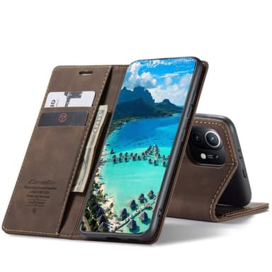 CASEME Retro tegnebog taske til Xiaomi Mi 11 - Kaffe