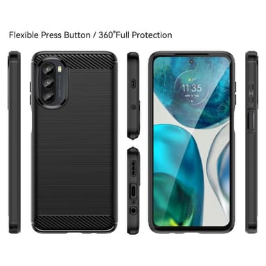 Kulfiber tekstur TPU-dæksel til Motorola Moto G52