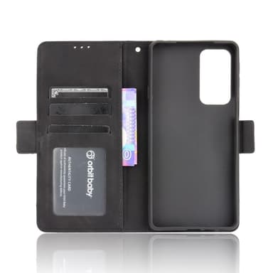 Wallet Stand Flip Telefontaske til Motorola Edge 20 - Sort