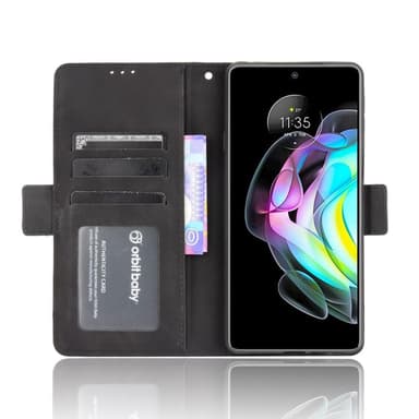 Wallet Stand Flip Telefontaske til Motorola Edge 20 - Sort