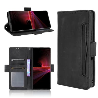 Wallet Stand Flip-telefonetui til Sony Xperia 1 III - Sort