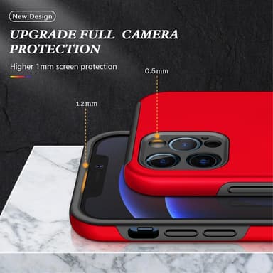 iPhone 13 Pro Max Fingerring Kickstand Hybrid Taske - Rød