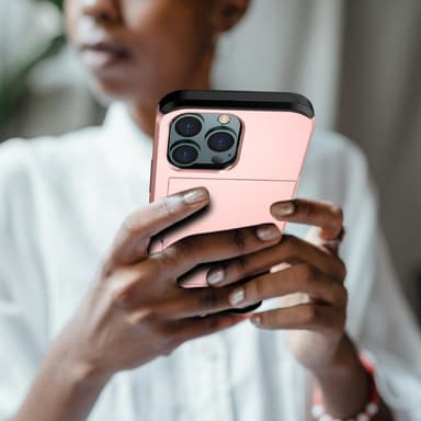 SKALO iPhone 13 Armor Cover kortholder - Rosa guld