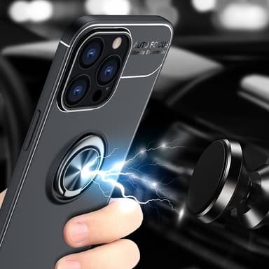 iPhone 13 Pro Max Fingerring Kickstand Hybrid Taske - Blå