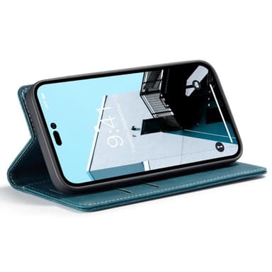 CASEME Retro tegnebog taske til iPhone 14 Pro Max - Blå