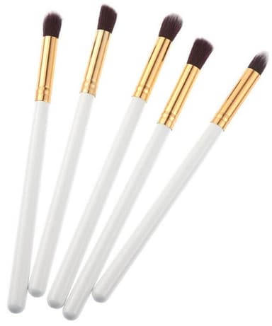 Professionella skonsamma sminkborstar 10-Pack, Vit