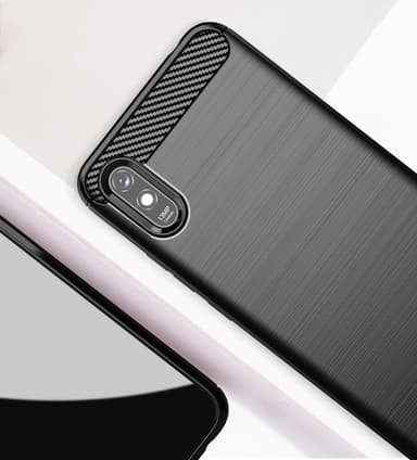 SKALO Xiaomi Redmi 9A Armor Carbon Stødsikker TPU-cover - Grå