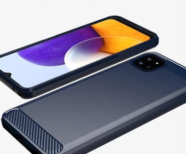 SKALO Samsung A22 5G Armor Carbon Stødsikker TPU-cover - Sort