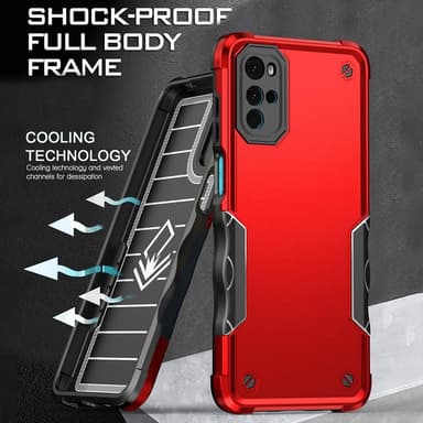 SKALO Motorola Moto G22 Shockproof Armor Hybrid Cover - Rosa guld