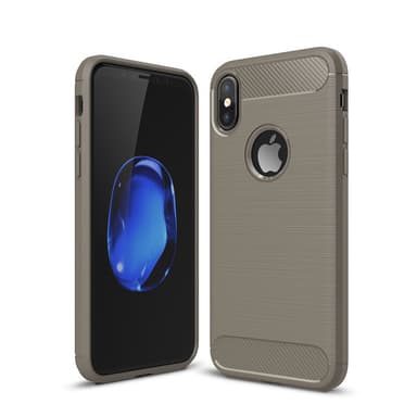 SKALO iPhone X/XS Armor Carbon Stødsikker TPU-cover - Sort