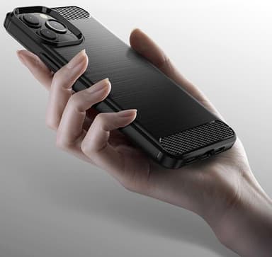 SKALO iPhone 13 Pro Max Armor Carbon Stødsikker TPU-cover - Sort
