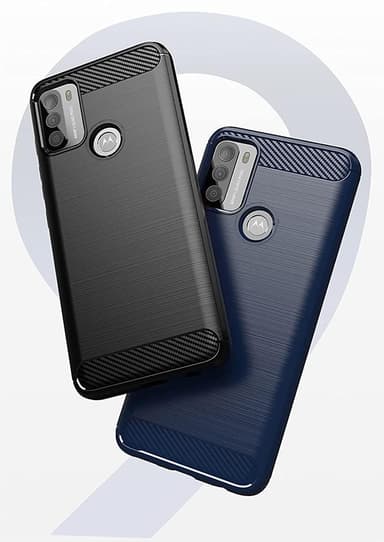 SKALO Moto G50 Armor Carbon Stødsikker TPU-cover - Rød