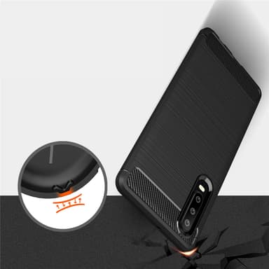 SKALO Huawei P30 Armor Carbon Stødsikker TPU-cover - Grå