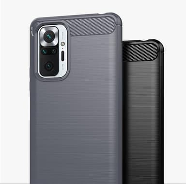 SKALO Xiaomi Redmi Note 10 Pro Armor Carbon Stødsikker TPU-cover - Sort