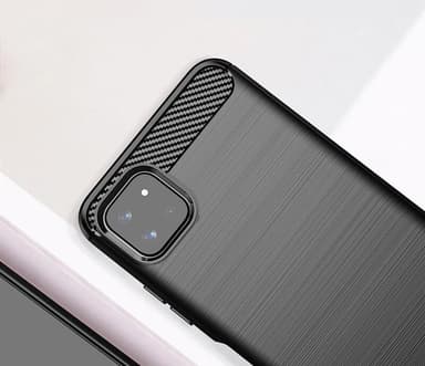 SKALO Samsung A22 5G Armor Carbon Stødsikker TPU-cover - Sort