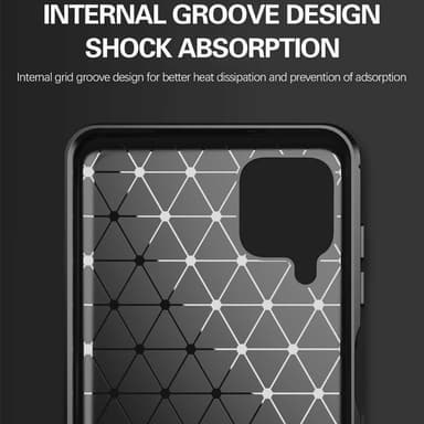 SKALO Samsung A12 Armor Carbon Stødsikker TPU-cover - Grå
