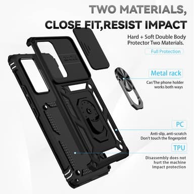 SKALO Xiaomi 12 Pro Armor Hybrid Metal Ring Camera Slider - Sort