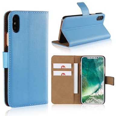 SKALO iPhone X/XS Flip Cover m. Pung i Ægte Læder - Hvid