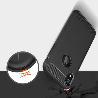 SKALO iPhone XR Armor Carbon Stødsikker TPU-cover - Blå