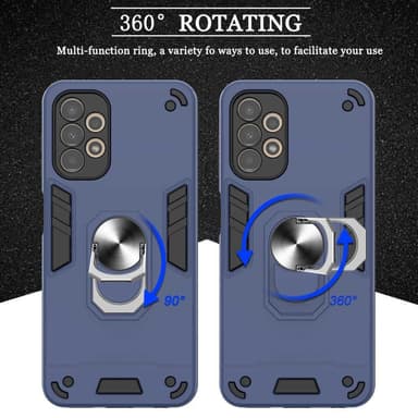 SKALO Samsung A13 4G Armor Hybrid metal ring cover - Sort