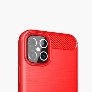 SKALO iPhone 12 Armor Carbon Stødsikker TPU-cover - Rød
